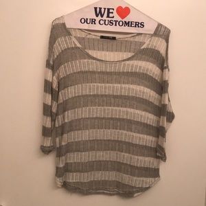Grey and white striped light sweater
